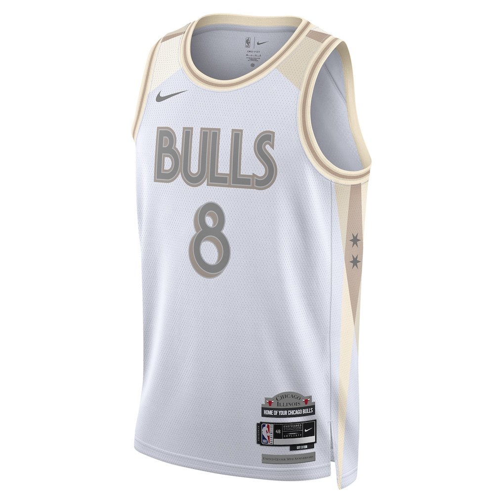 Alternative view of Zach LaVine 8 Chicago Bulls Unisex 2024/25 Swingman Player Jersey - City Edition - White - JS943 