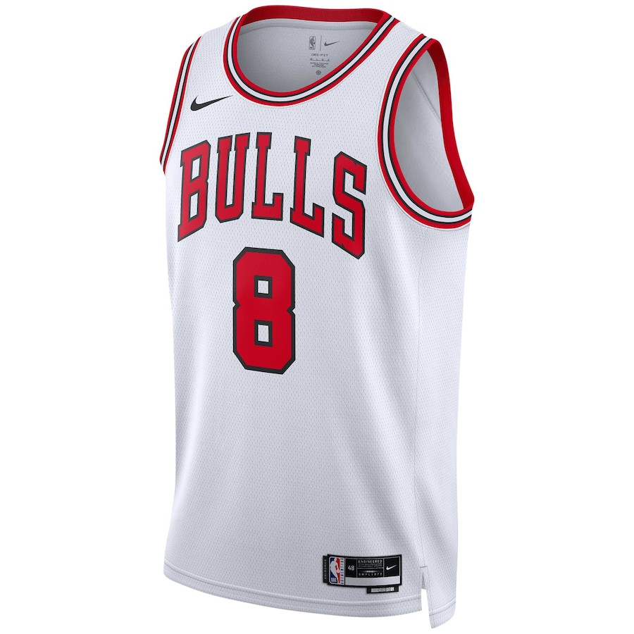 Alternative view of Zach Lavine 8 Chicago Bulls Unisex Swingman Jersey - Association Edition - White - JS734 