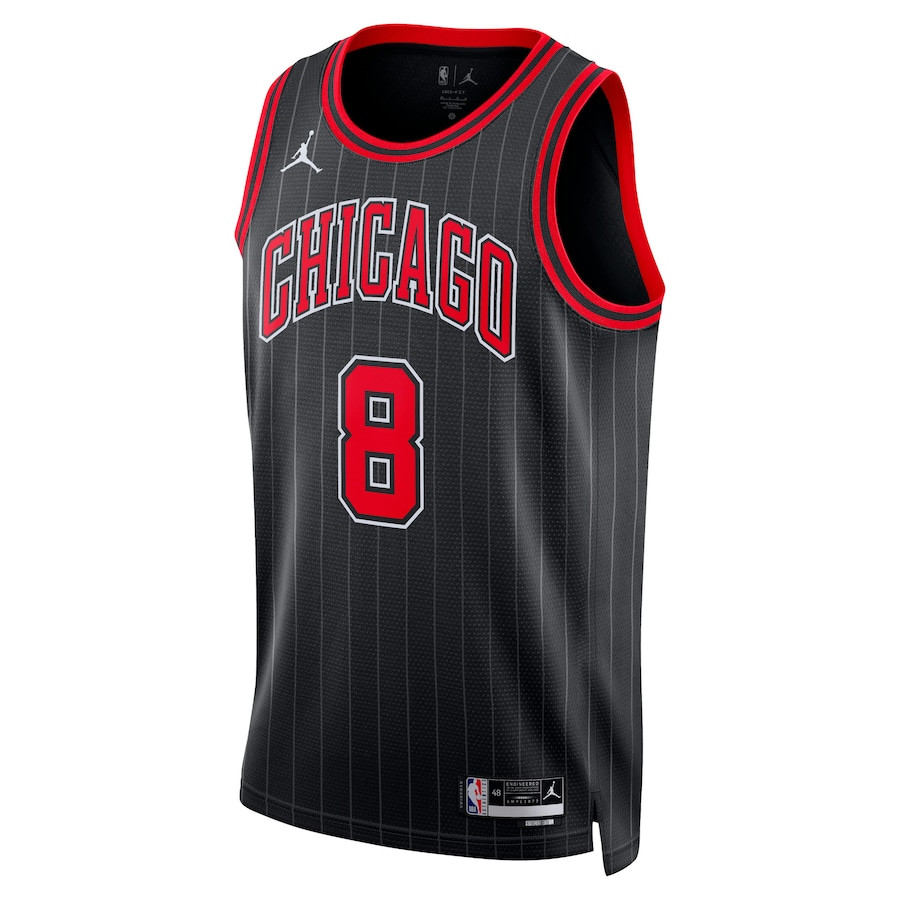 Alternative view of Zach LaVine 8 Chicago Bulls Unisex Swingman Jersey - Statement Edition - Black - JS224 