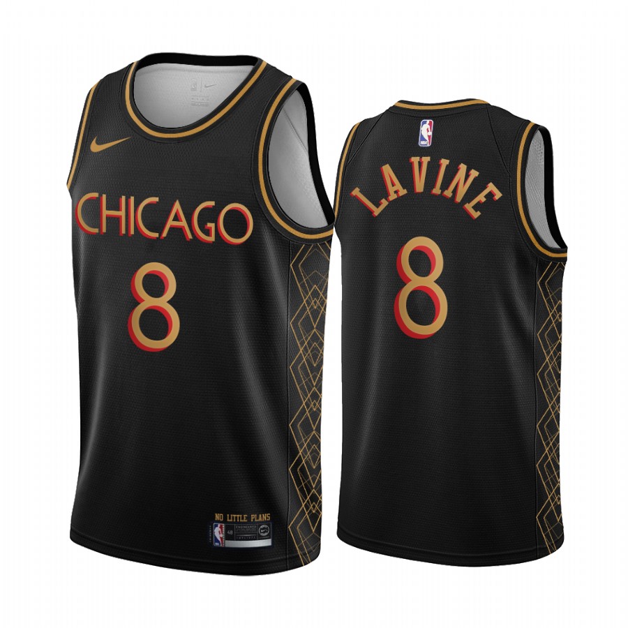 Zach Lavine Chicago Bulls Black Motor City Edition No Little Plans 2020-21 Jersey