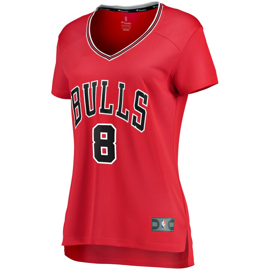 Alternative view of Zach Lavine Chicago Bulls Fanatics Branded Women's Fast Break Player Jersey - Icon Edition - Red