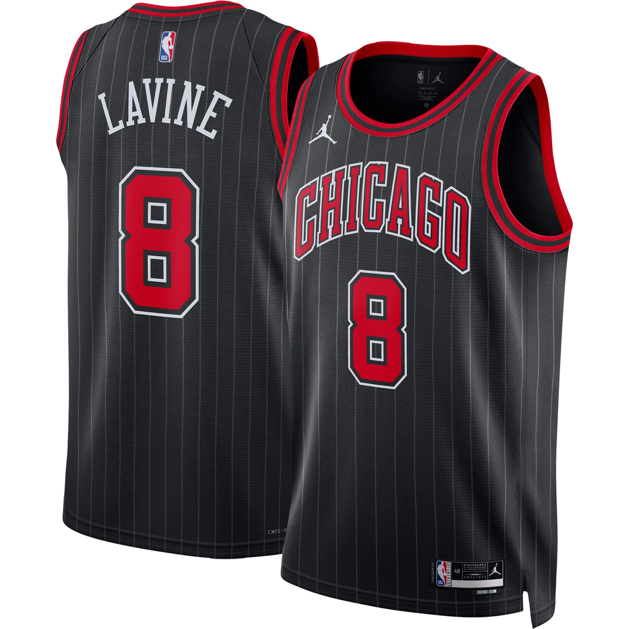 Alternative view of Zach Lavine Chicago Bulls Jordan Brand Unisex Swingman Jersey – Statement Edition – Black