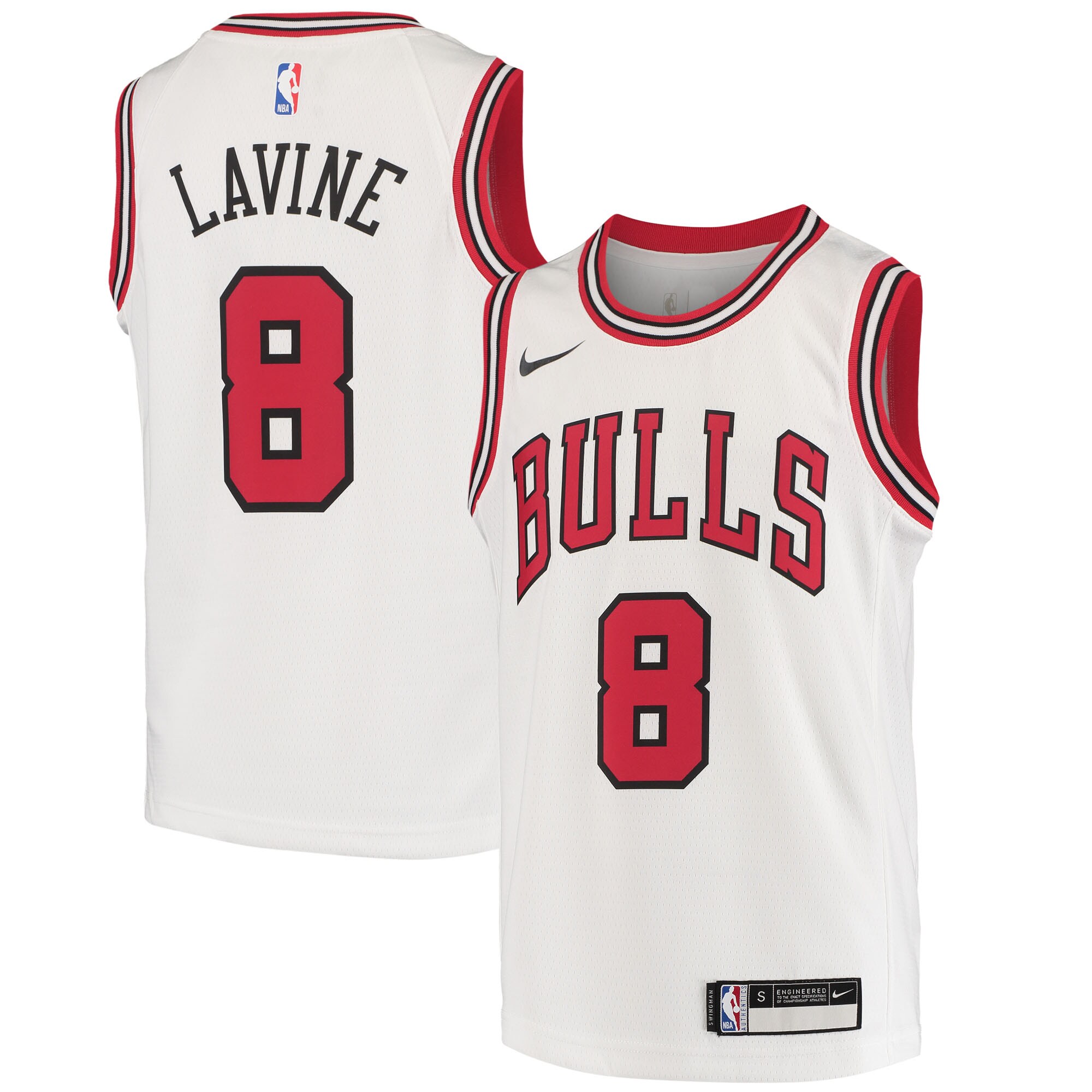 Alternative view of Zach Lavine Chicago Bulls Youth 2020/21 Swingman Jersey - Association Edition - White