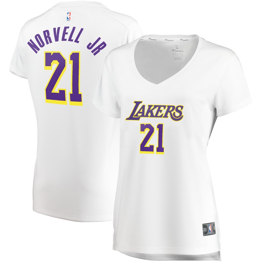 Zach Norvell Jr. Los Angeles Lakers Fanatics Branded Women's Fast Break Replica Player Jersey - Association Edition - White