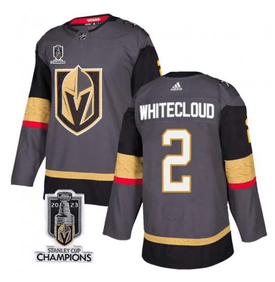 Zach Whitecloud 2 Vegas Golden Knights 2023 Stanley Cup Champions Patch Alternate Breakaway Jersey - Black - JS783 