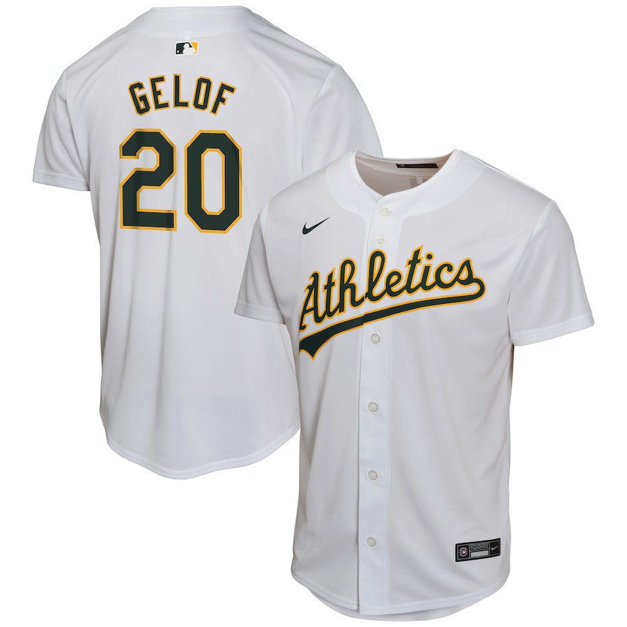Zack Gelof 20 Oakland Athletics Home Game YOUTH Jersey - White 