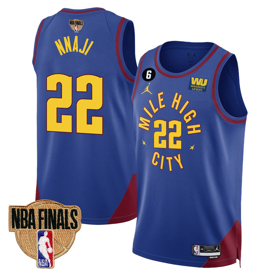 Zeke Nnaji 22 Denver Nuggets Final Champions 2023 Swingman Jersey - Blue - JS172 
