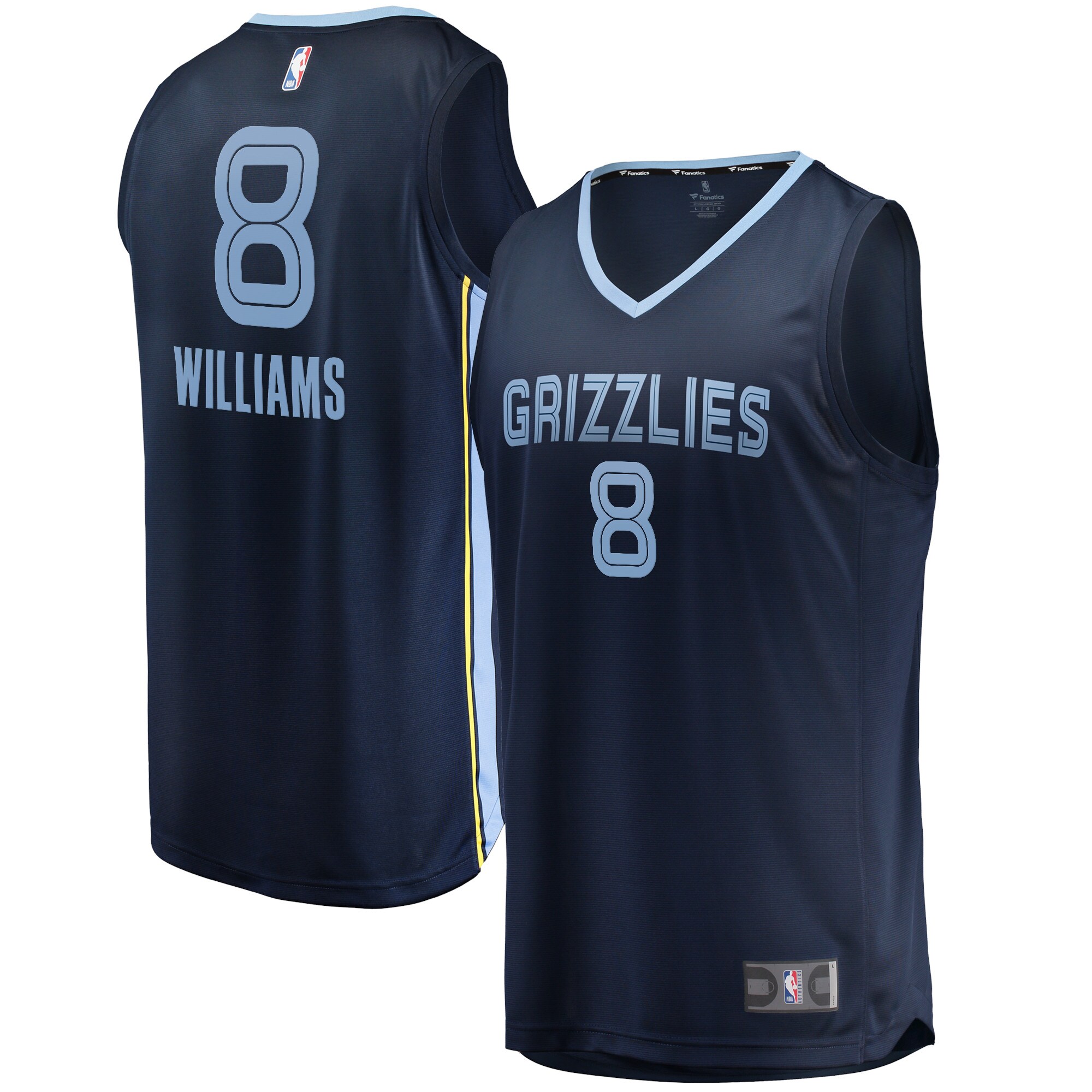 Alternative view of Ziaire Williams Memphis Grizzlies Fanatics Branded 2021/22 Fast Break Replica Jersey - Icon Edition - Navy