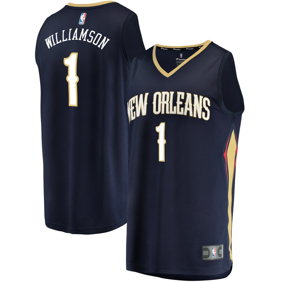 Zion Williamson New Orleans Pelicans Branded Youth 2019 Nba Draft First Round Pick Fast Break Replica Jersey Navy - Icon Edition