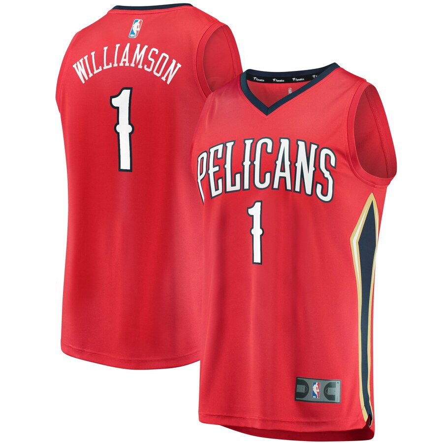 Zion Williamson New Orleans Pelicans Fanatics Branded 2019 Nba Draft First Round Pick Fast Break Replica Jersey Red - Statement Edition