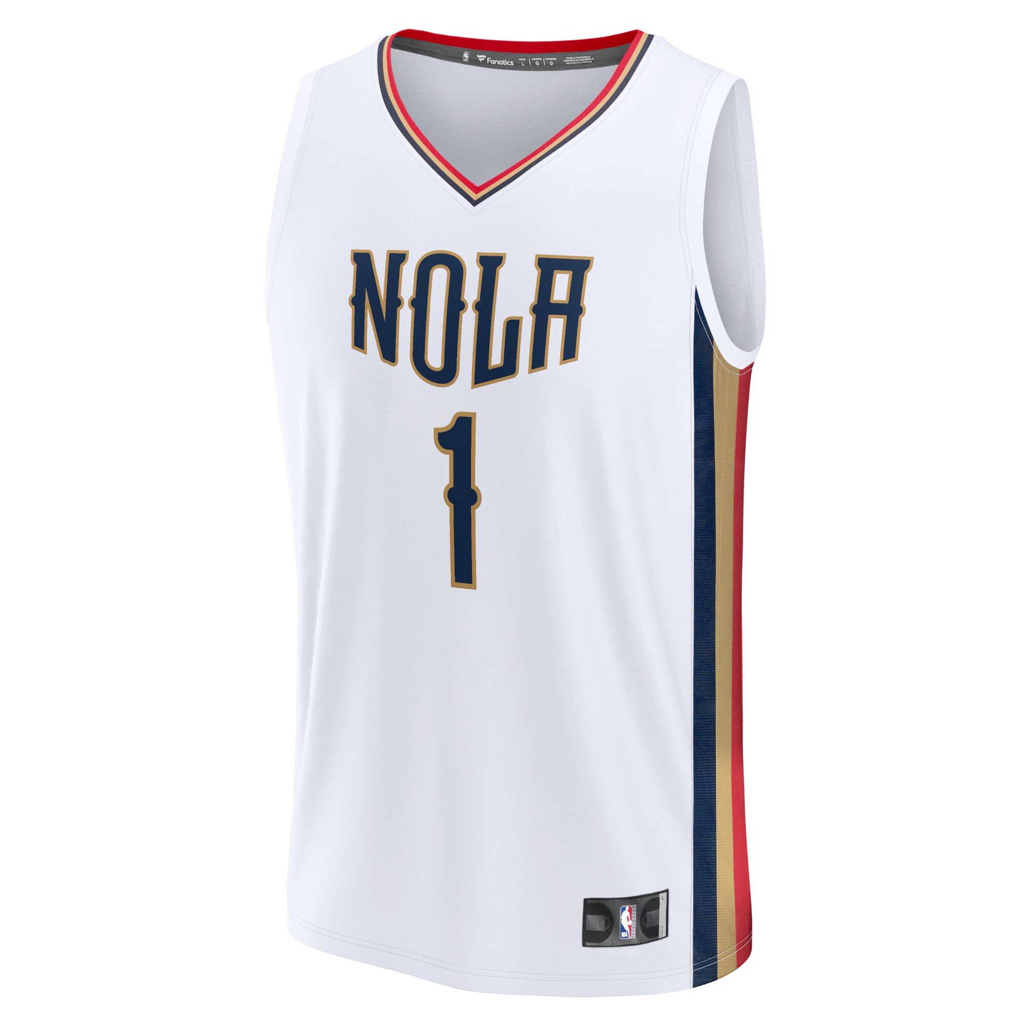 Alternative view of Zion Williamson New Orleans Pelicans Fanatics Fast Break Replica Jersey - City Edition - White