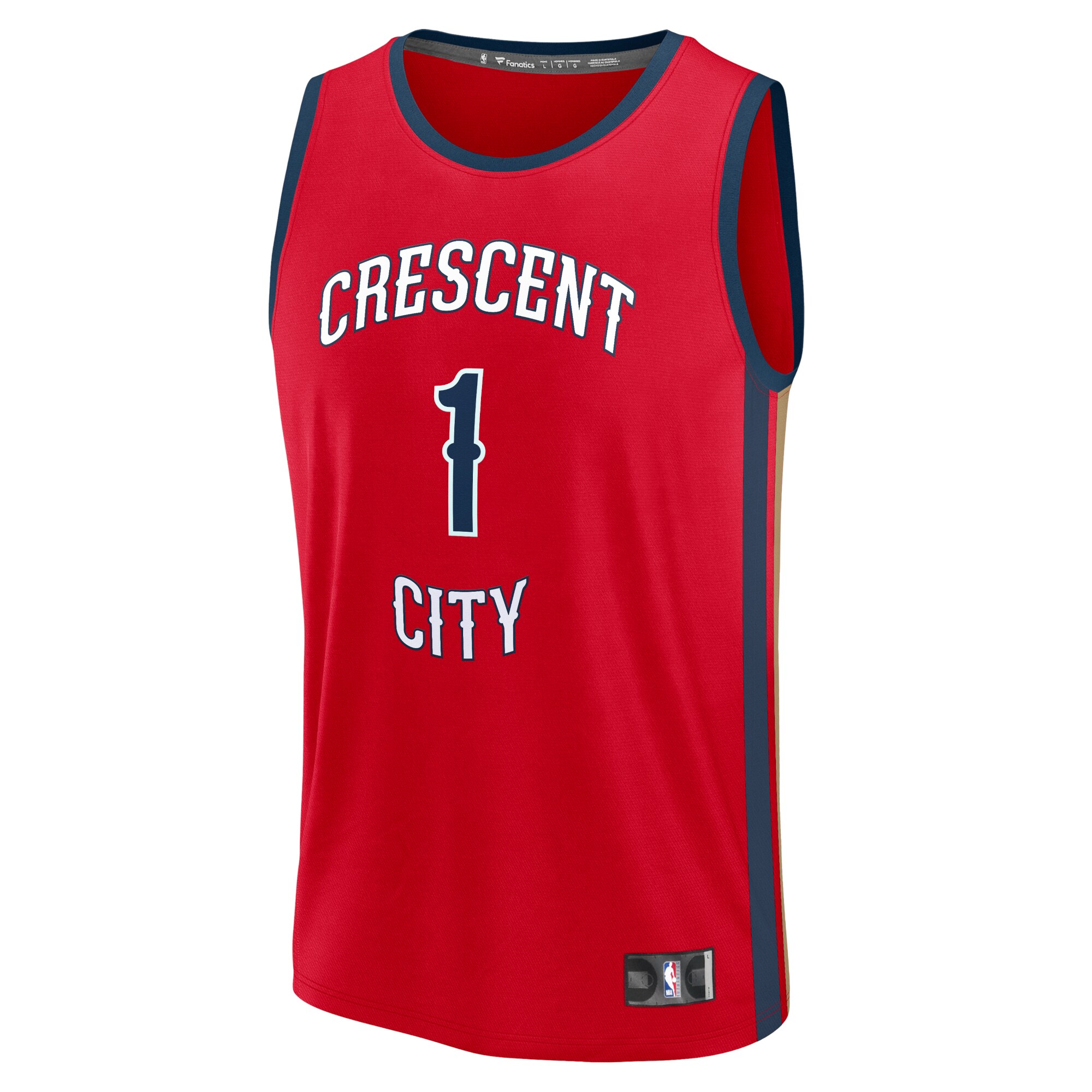 Alternative view of Zion Williamson New Orleans Pelicans Fanatics Fast Break Replica Player Jersey - Statement Edition - Red