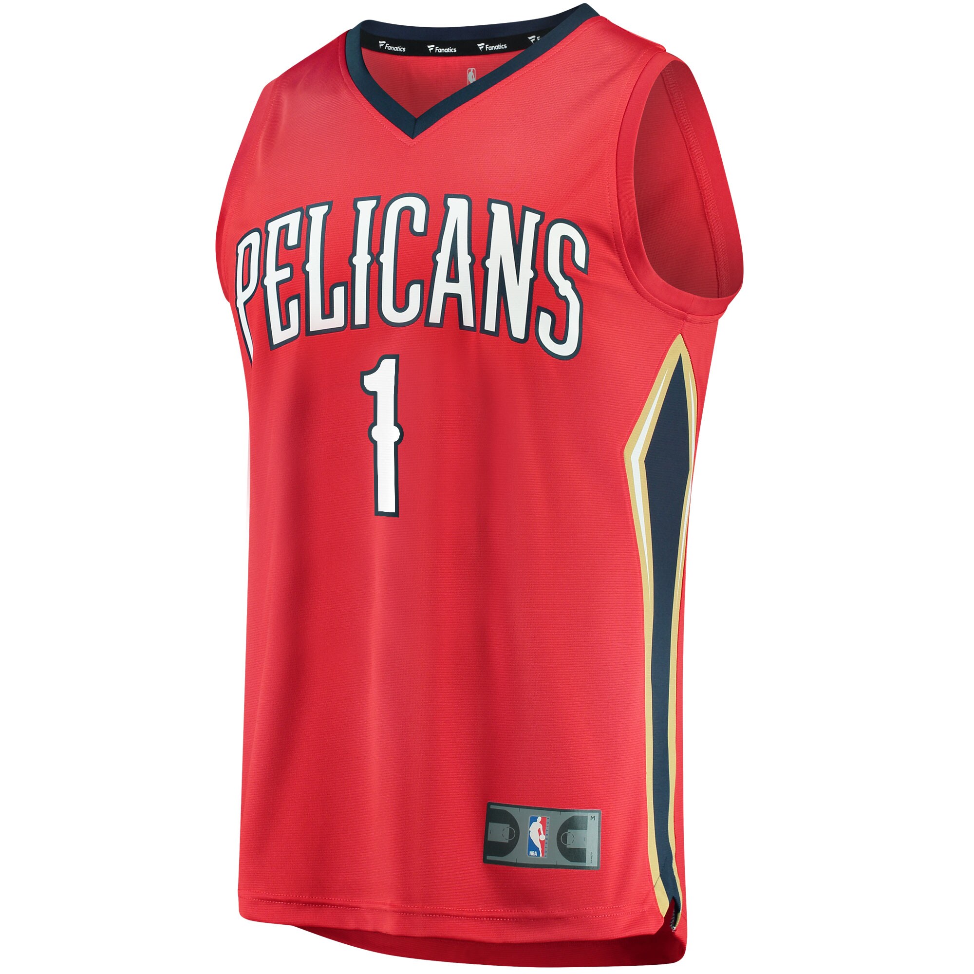 Alternative view of Zion Williamson New Orleans Pelicans Fanatics Replica Fast Break Jersey Red - Statement Edition