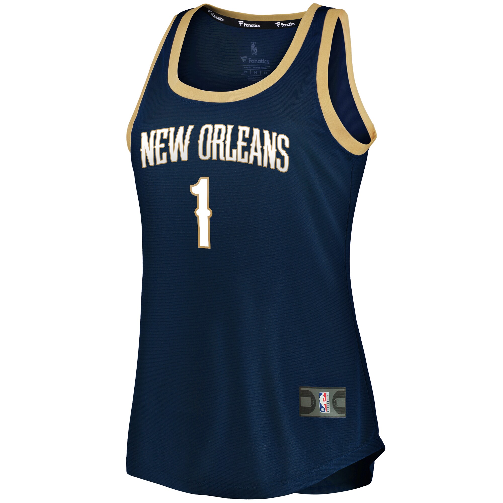Alternative view of Zion Williamson New Orleans Pelicans Fanatics Women's Fast Break Team Tank Jersey - Icon Edition - Navy