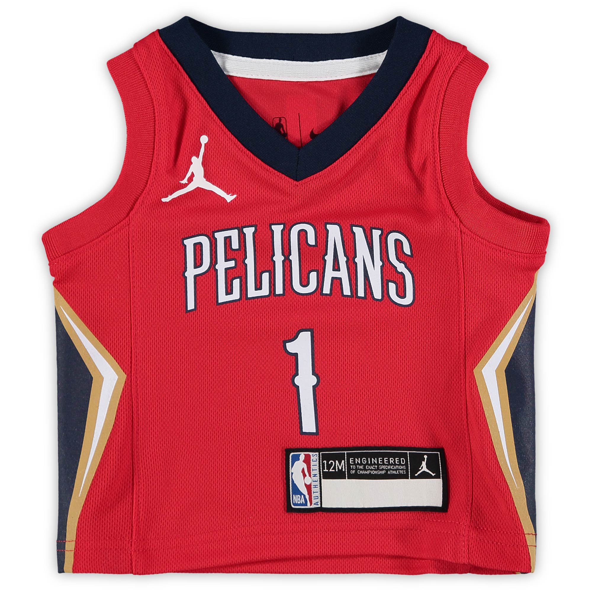 Alternative view of Zion Williamson New Orleans Pelicans Jordan Brand Infant 2020/21 Jersey - Statement Edition - Red