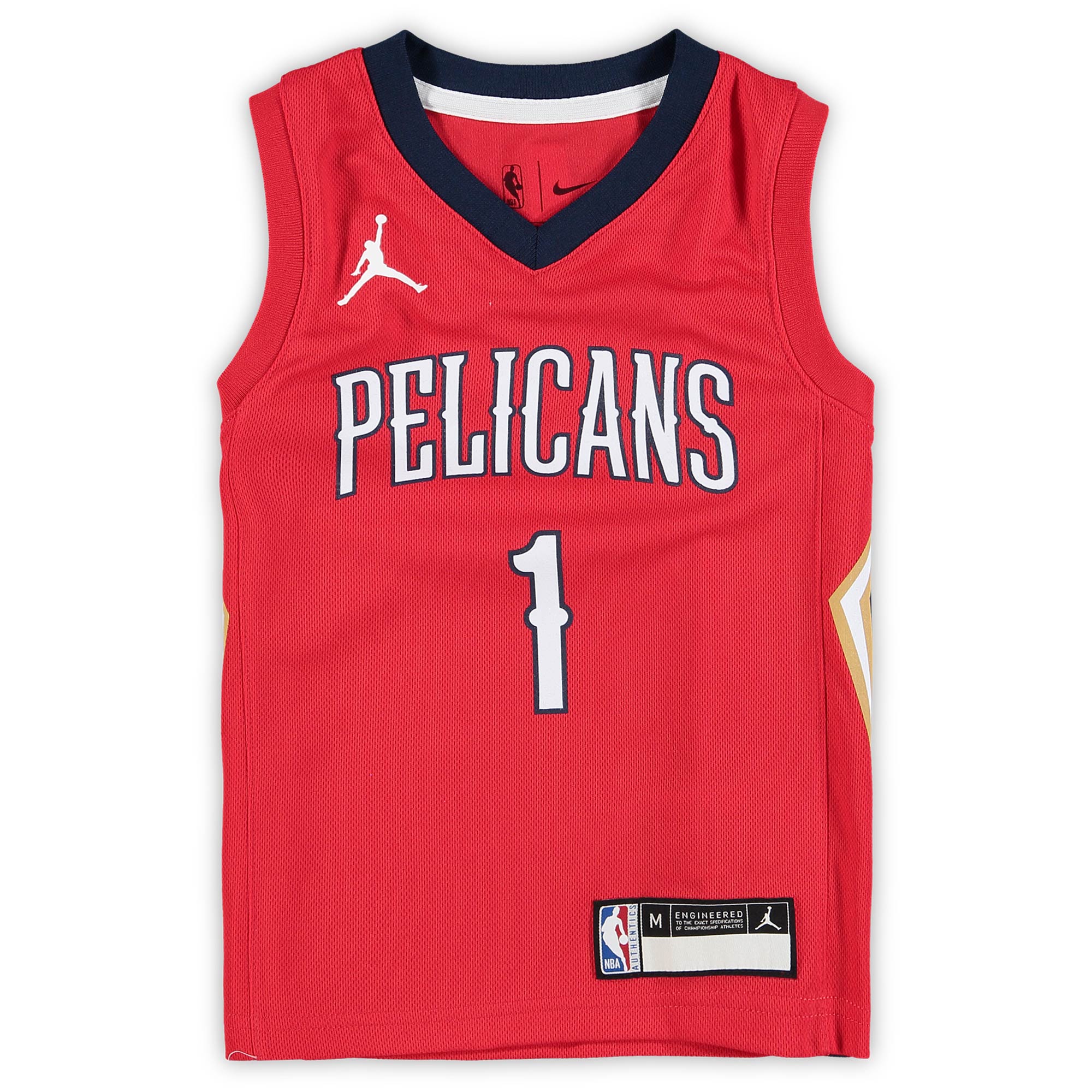 Alternative view of Zion Williamson New Orleans Pelicans Jordan Brand Preschool 2020/21 Fast Break Replica Jersey – Statement Edition – Red