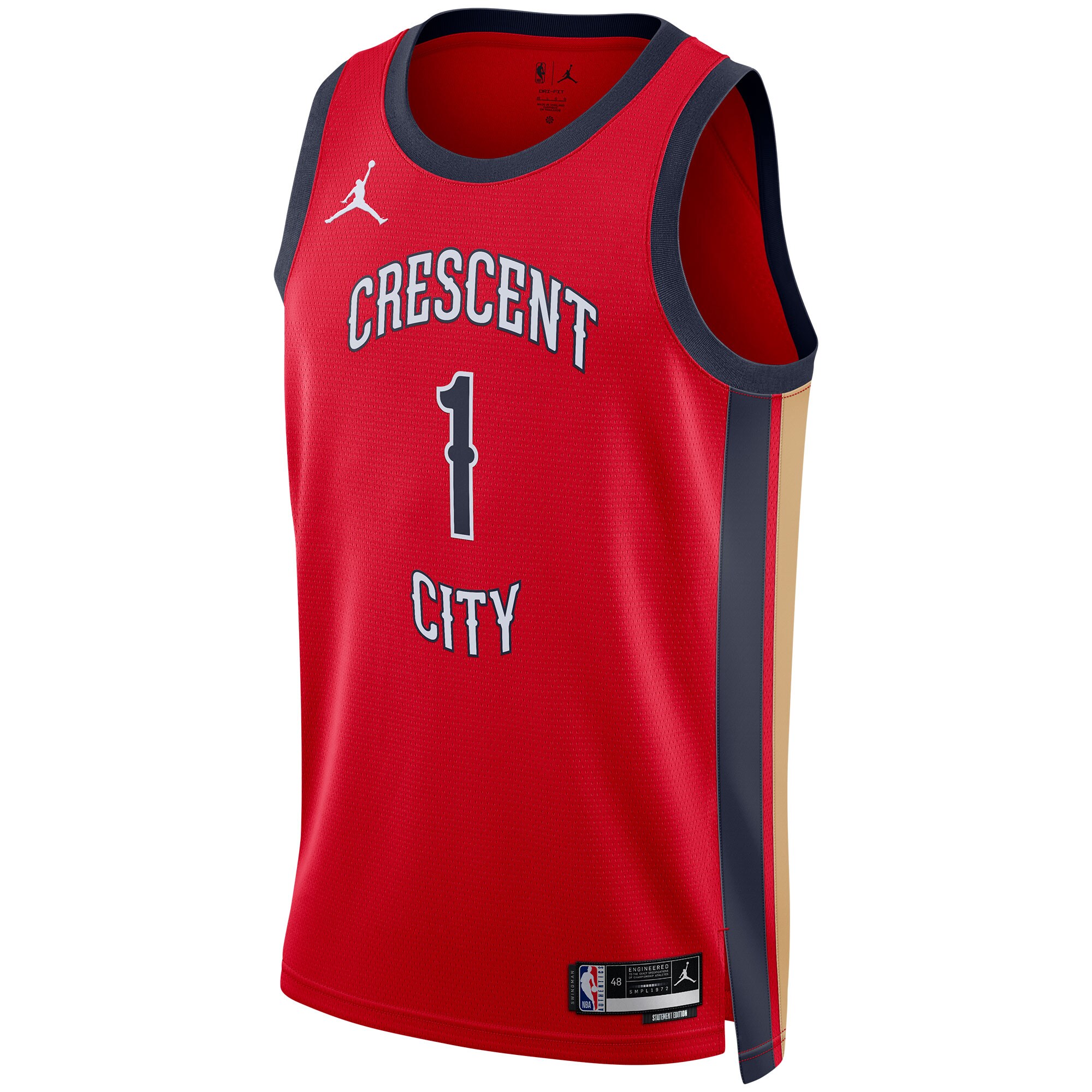 Alternative view of Zion Williamson New Orleans Pelicans Jordan Brand Unisex Swingman Jersey - Statement Edition - Red