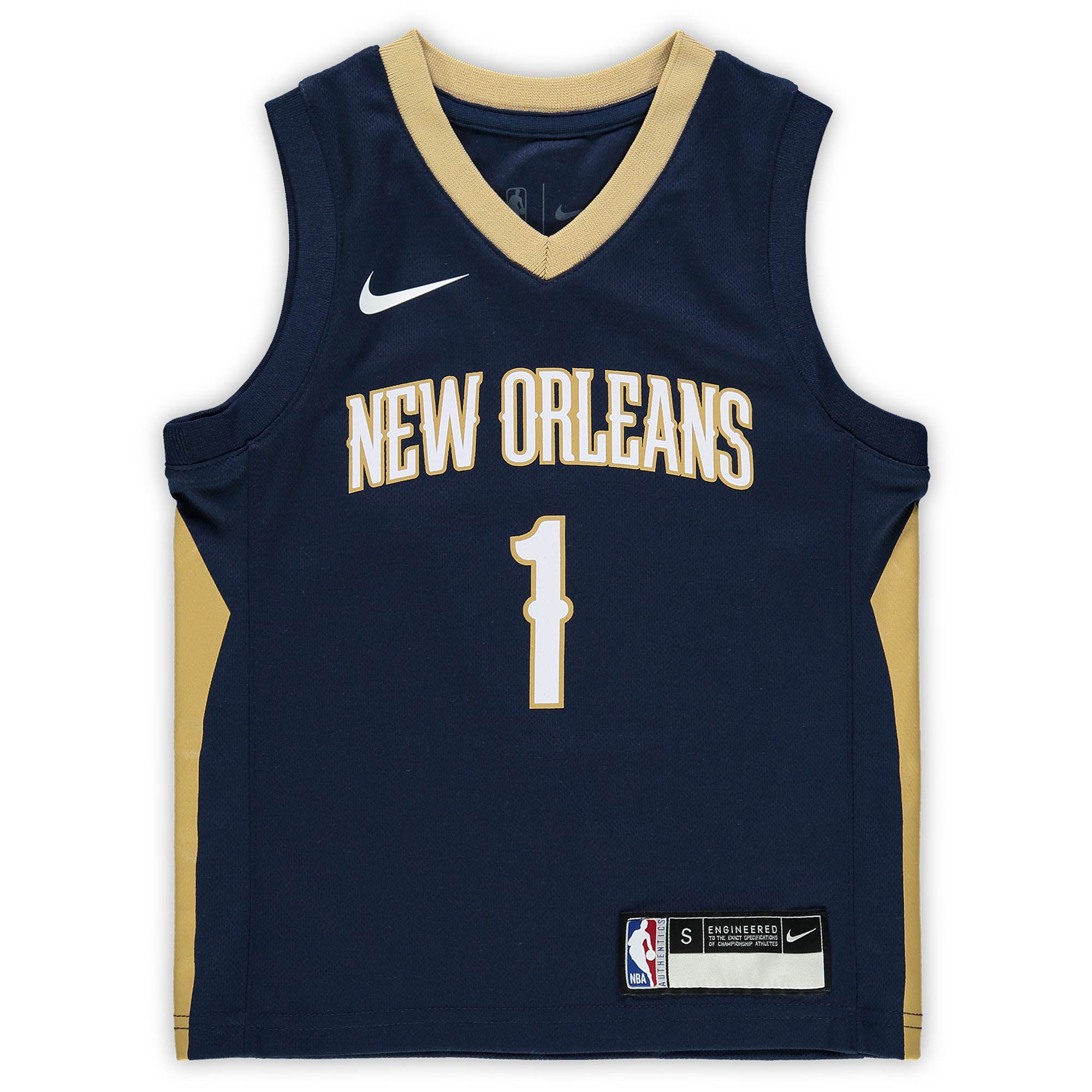 Alternative view of Zion Williamson New Orleans Pelicans Preschool Replica Jersey – Icon Edition – Navy