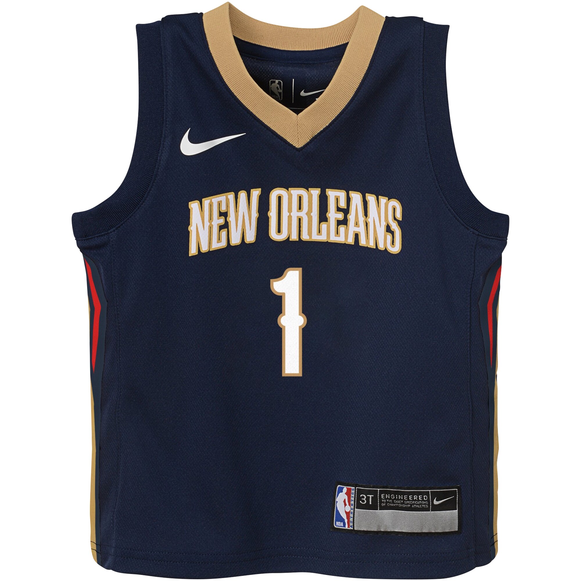 Alternative view of Zion Williamson New Orleans Pelicans Toddler Swingman Player Jersey - Icon Edition - Navy