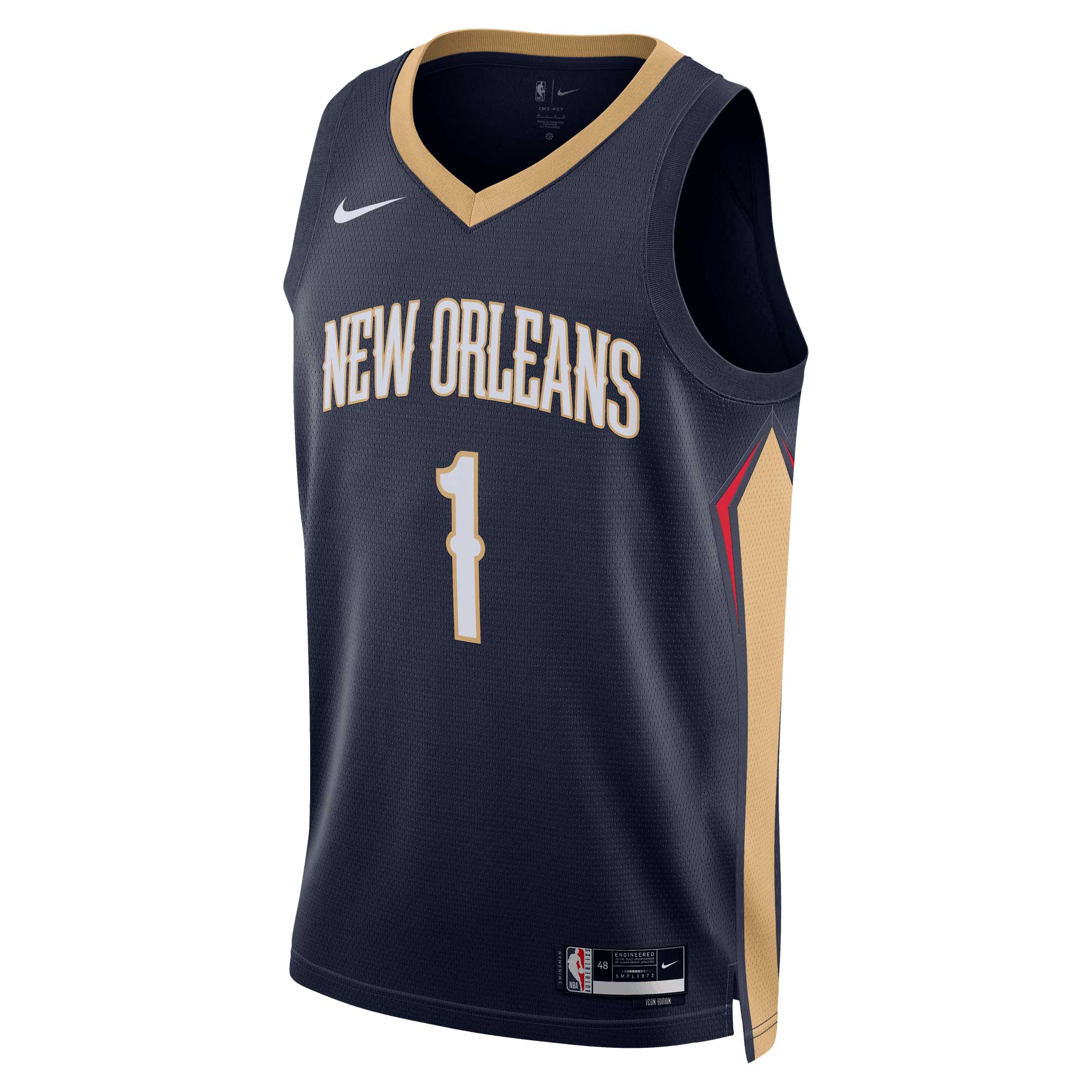 Alternative view of Zion Williamson New Orleans Pelicans Unisex Swingman Jersey – Icon Edition – Navy