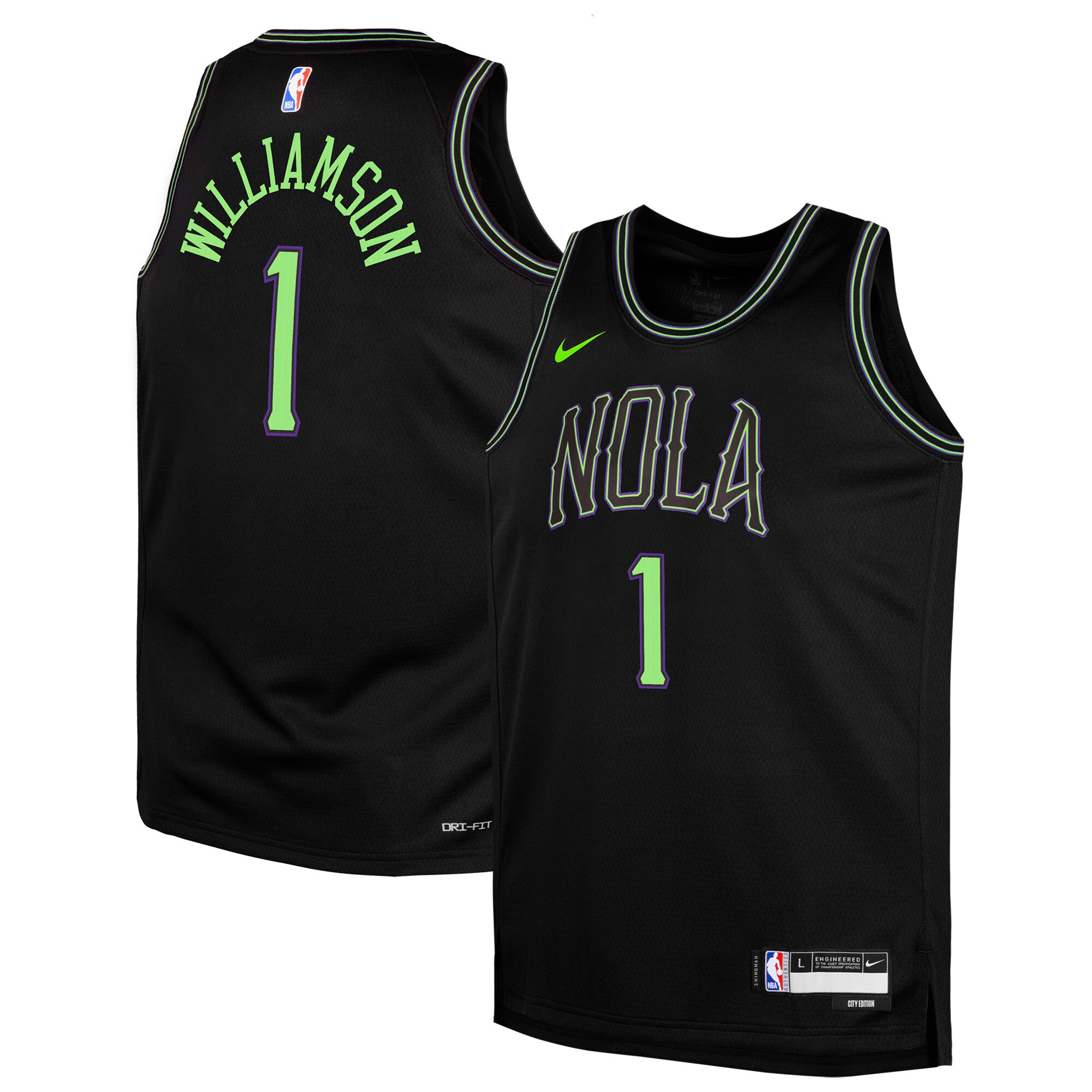 Zion Williamson New Orleans Pelicans Youth Swingman Replica Jersey - City Edition - Black