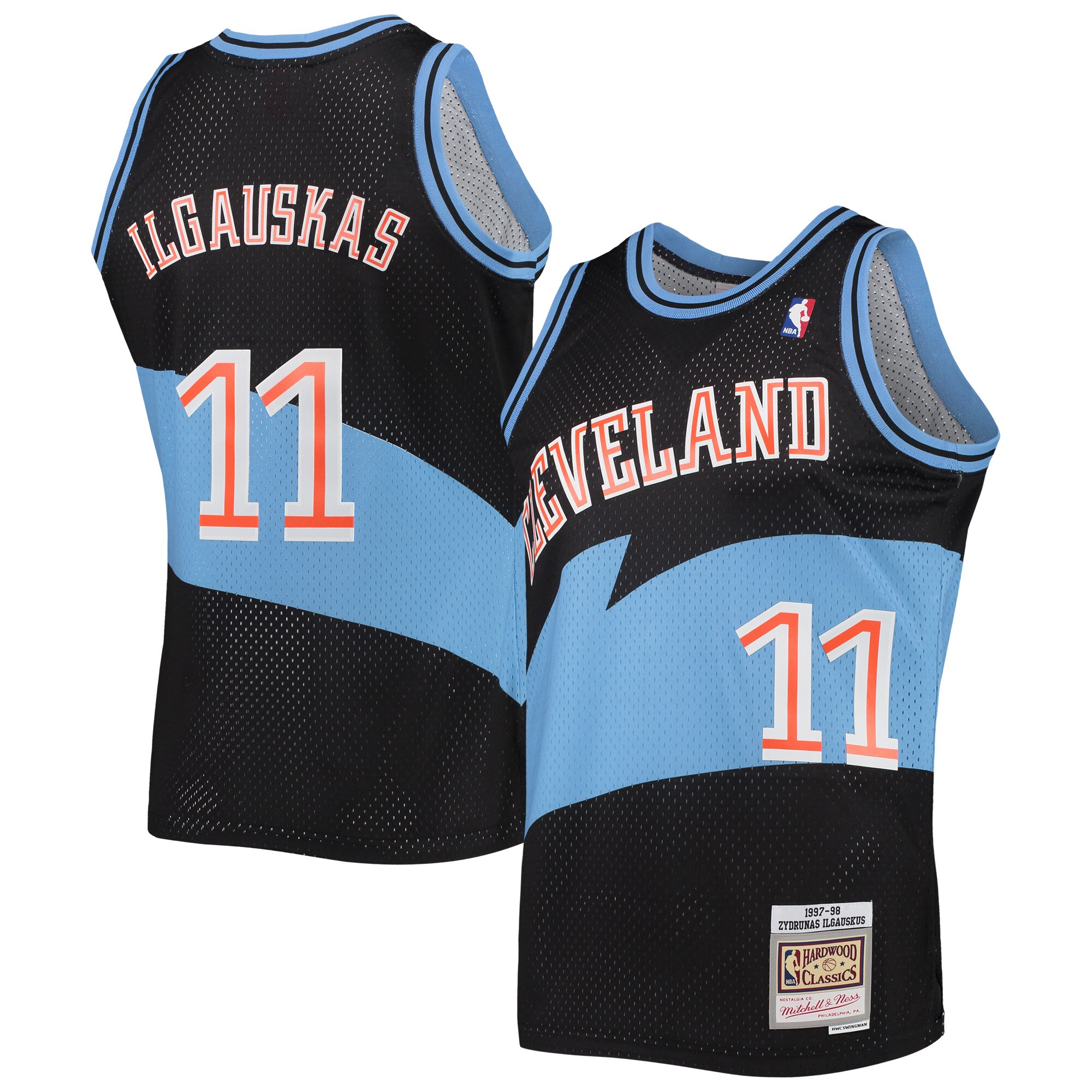 Alternative view of Zydrunas Ilgauskas Cleveland Cavaliers Mitchell & Ness 1997/98 Hardwood Classics Swingman Jersey - Black