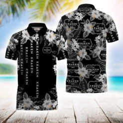 Golden Kraken Rum Flower Polo Shirt