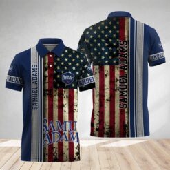 Samuel Adams Stainless Steel American Flag Polo Shirt
