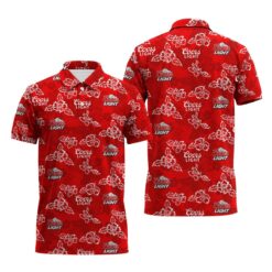 Coors Light Hibiscus Flower Polo Shirt
