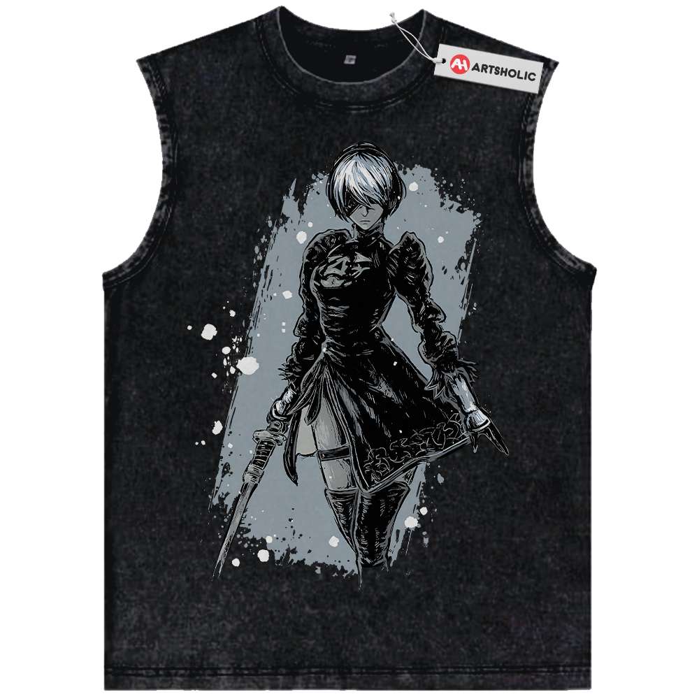 2B NieR:Automata Tank Top, Game Tank Top, Vintage Tank Top