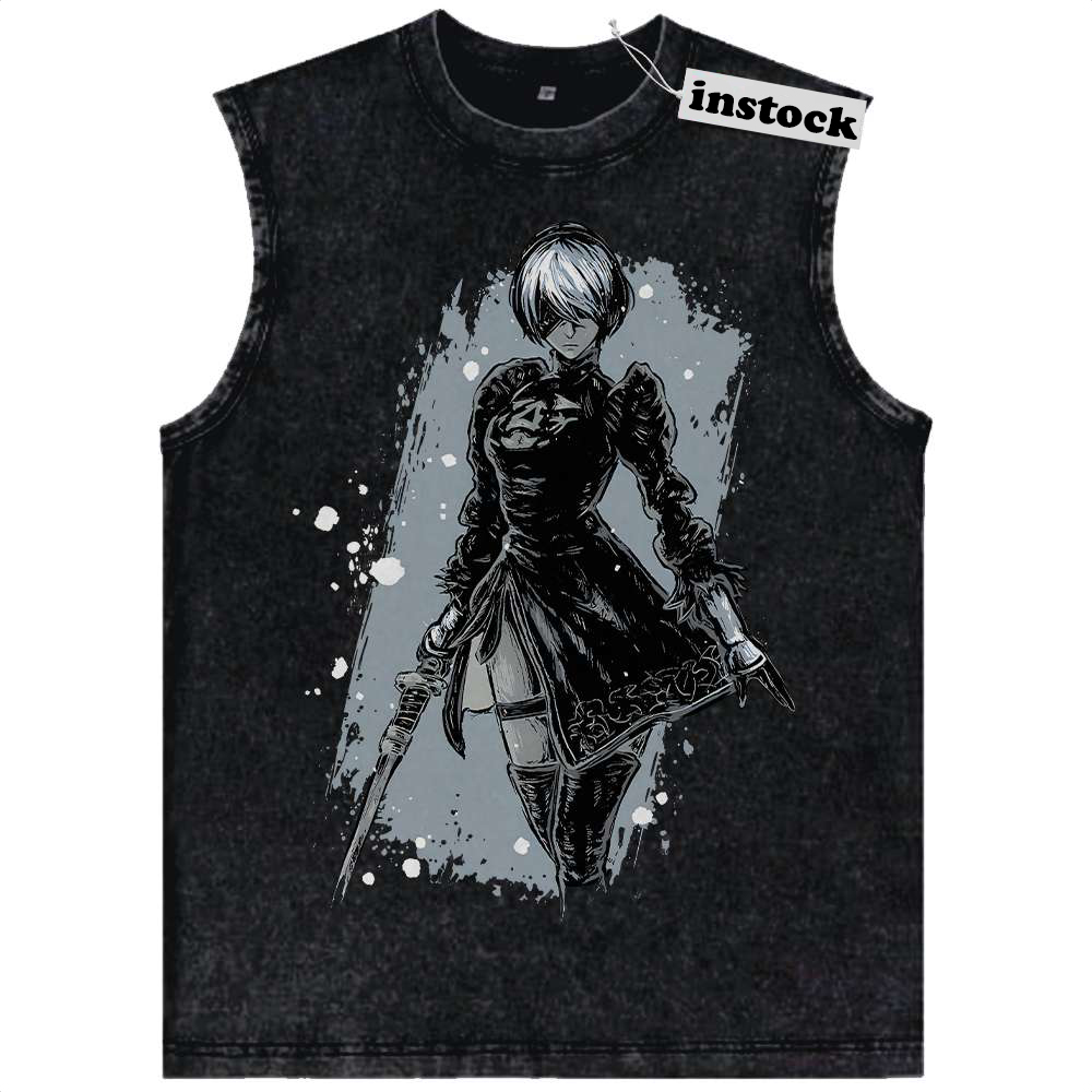 2B NieR:Automata Tank Top, Game Tank Top, Vintage Tank Top