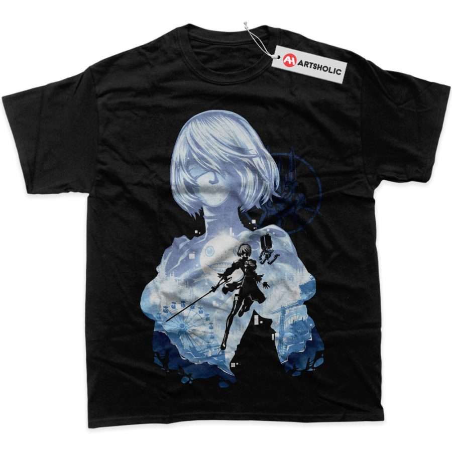 Alternative view of 2B Shirt, NieR:Automata Shirt, Game Shirt, Graphic T-Shirt
