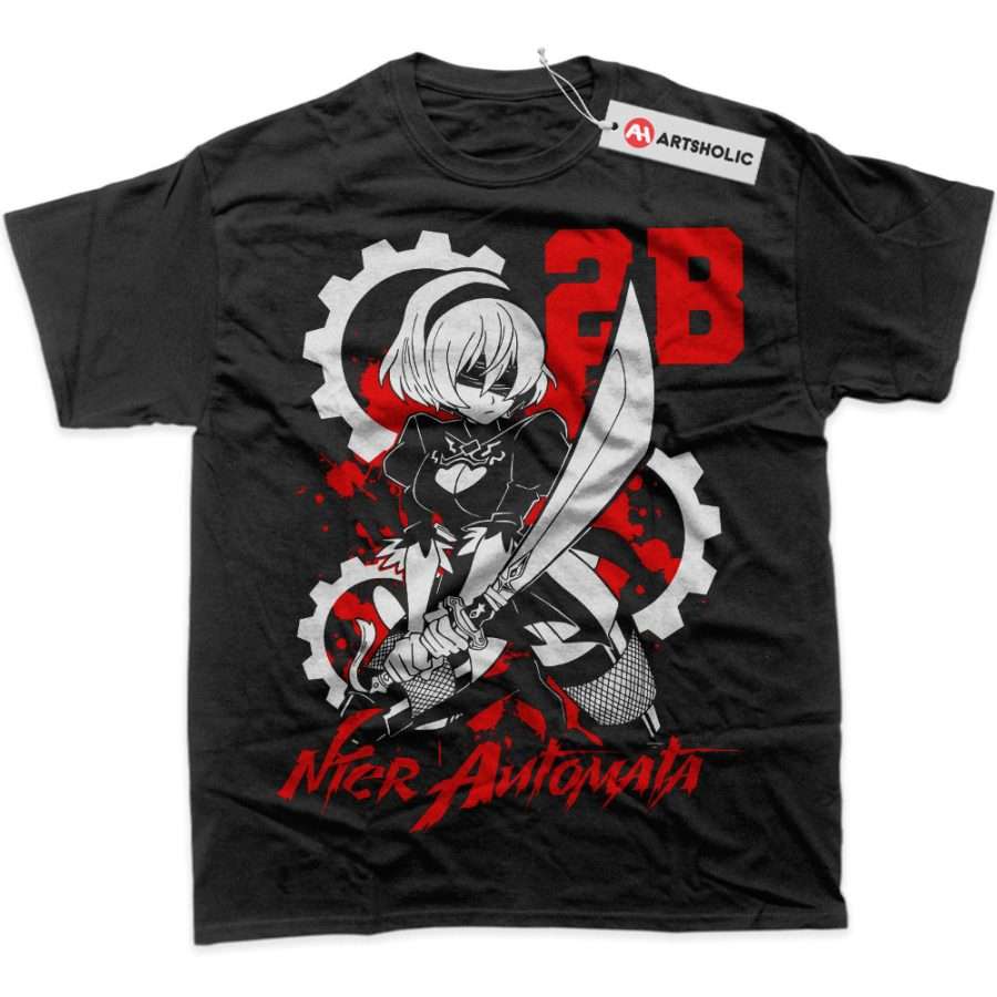 Alternative view of 2B Shirt, NieR:Automata Shirt, Game Shirt, Graphic Tee