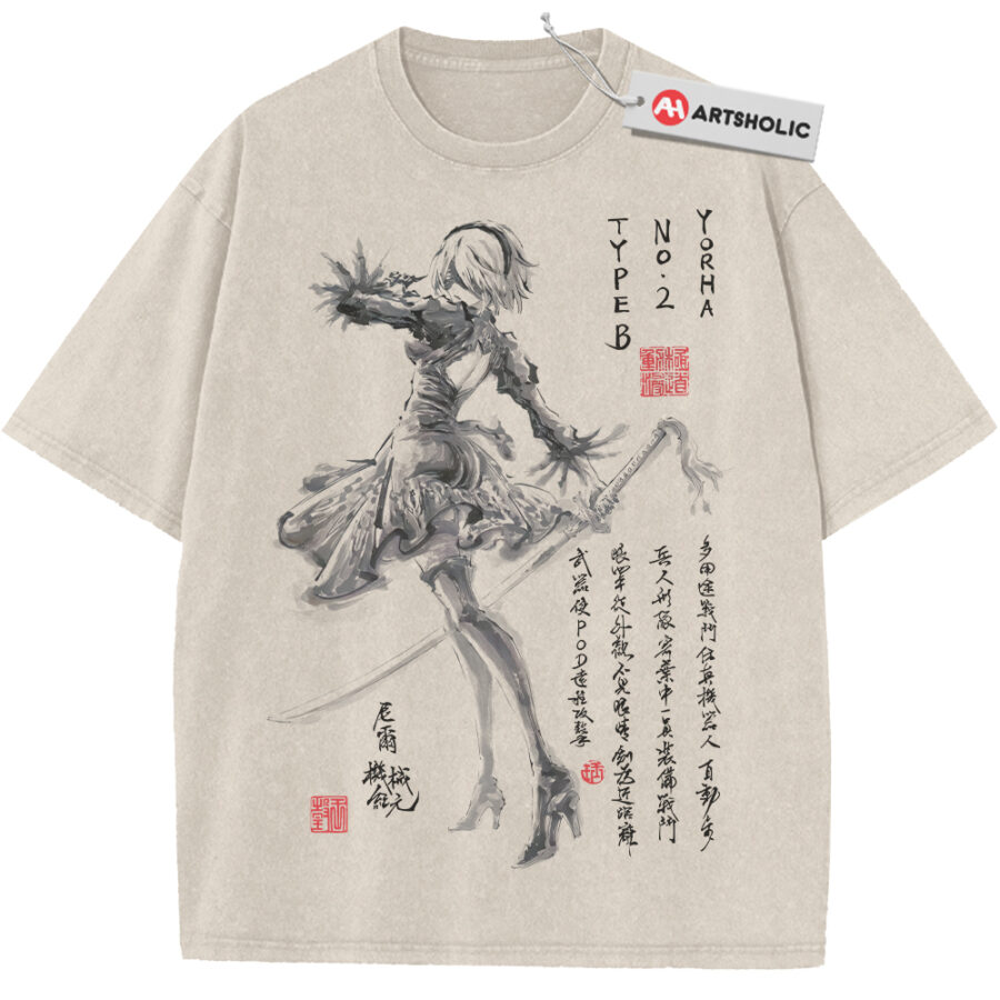 Alternative view of 2B Shirt, NieR:Automata Shirt, Game Shirt, Vintage T-Shirt