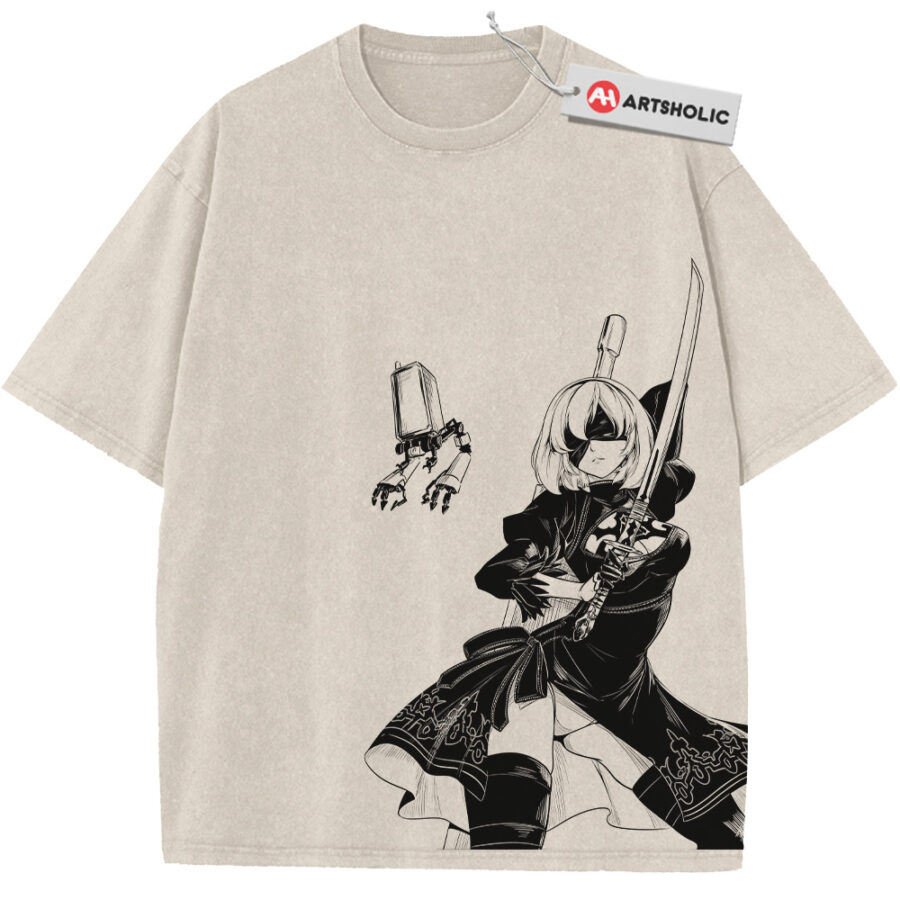 Alternative view of 2B Shirt, NieR:Automata Shirt, Game Shirt, Vintage T-Shirt