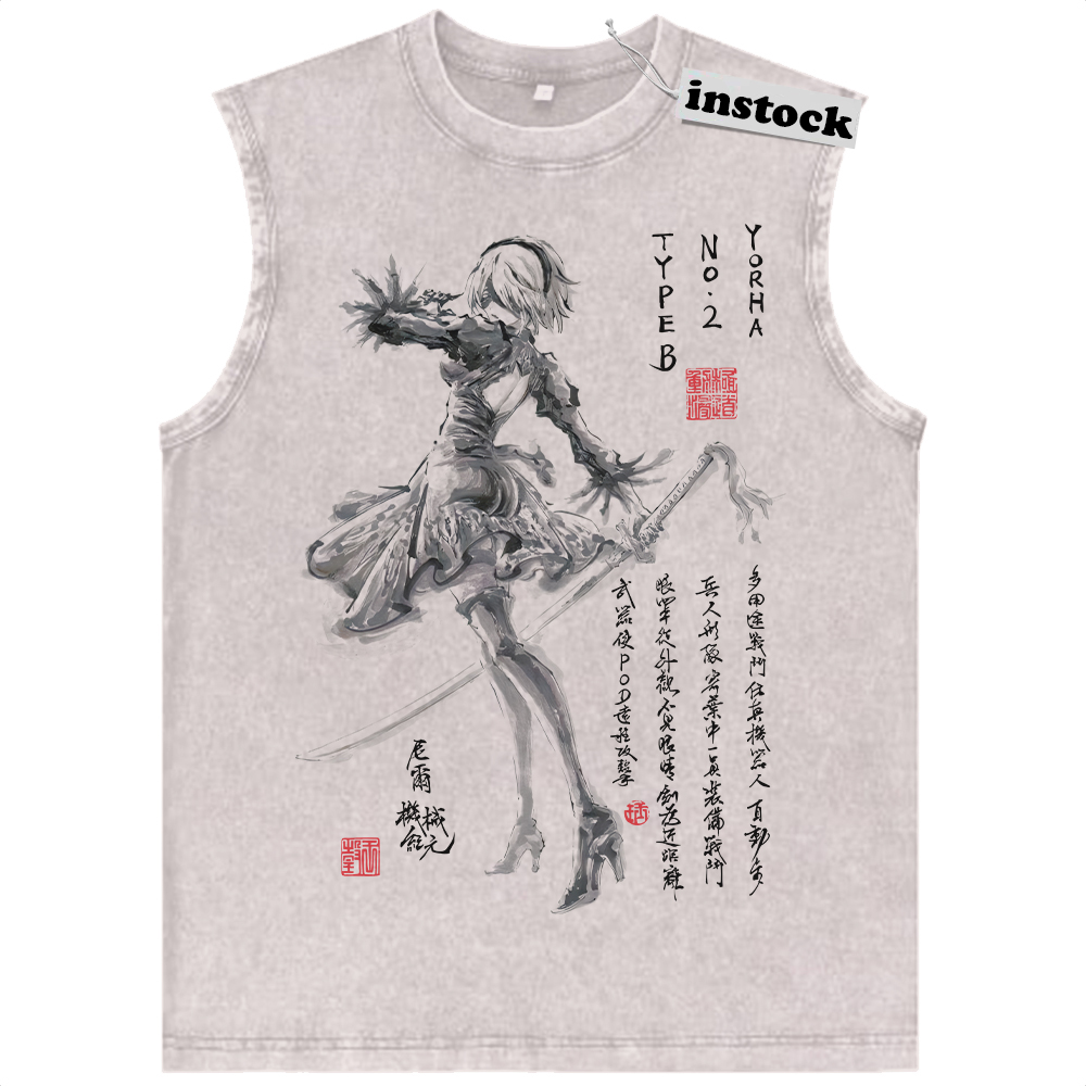 2B Tank Top, NieR:Automata Tank Top, Game Tank Top, Vintage Tank Top