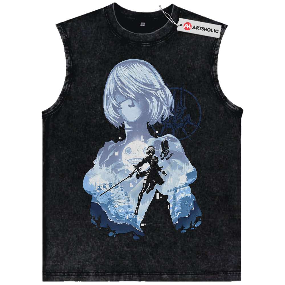 2B Tank Top, NieR:Automata Tank Top, Game Tank Top, Vintage Tank Top