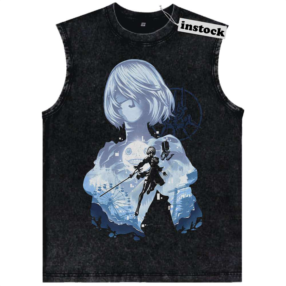 2B Tank Top, NieR:Automata Tank Top, Game Tank Top, Vintage Tank Top