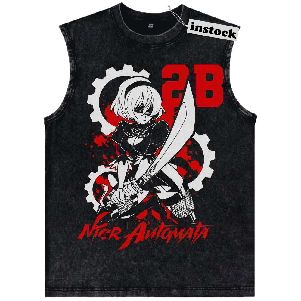 2B Tank Top, NieR:Automata Tank Top, Game Tank Top, Vintage Tank Top