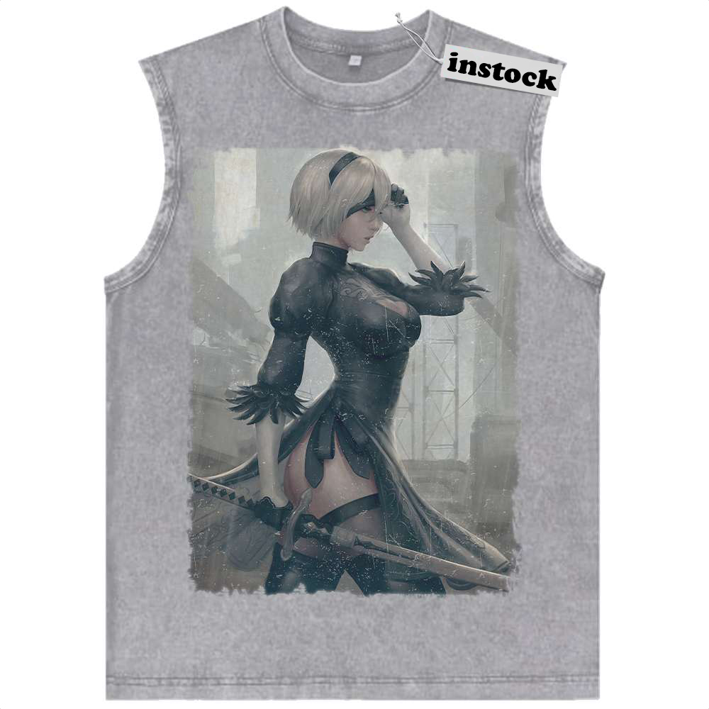 2B Tank Top, NieR:Automata Tank Top, Game Tank Top, Vintage Tank Top