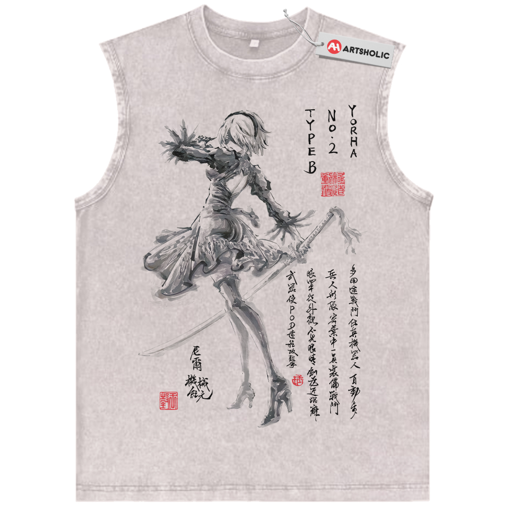 2B Tank Top, NieR:Automata Tank Top, Game Tank Top, Vintage Tank Top