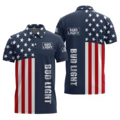 Bud Light America Flag Polo Shirt
