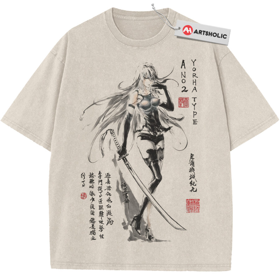 Alternative view of A2 Shirt, NieR:Automata Shirt, Game Shirt, Vintage T-Shirt