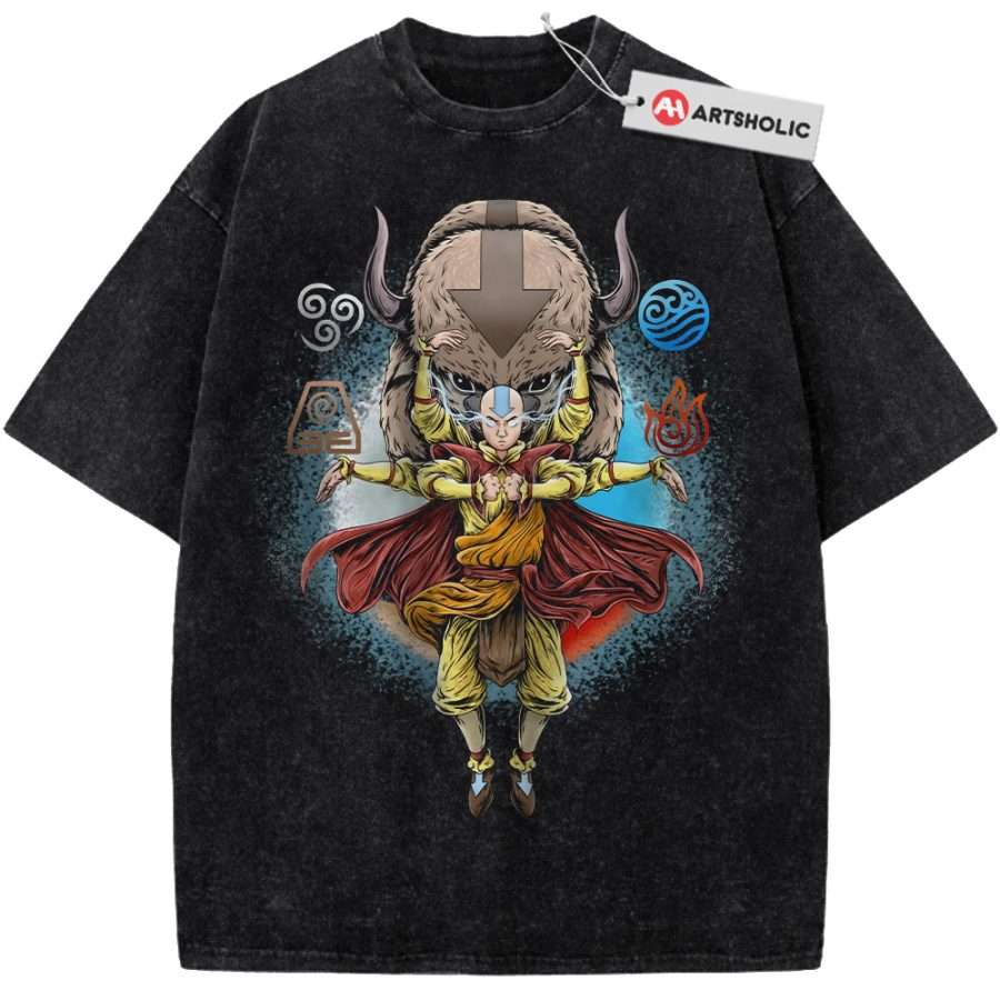Alternative view of Aang and Appa Shirt, Avatar The Last Airbender Shirt, Animated Shirt, Vintage Tee