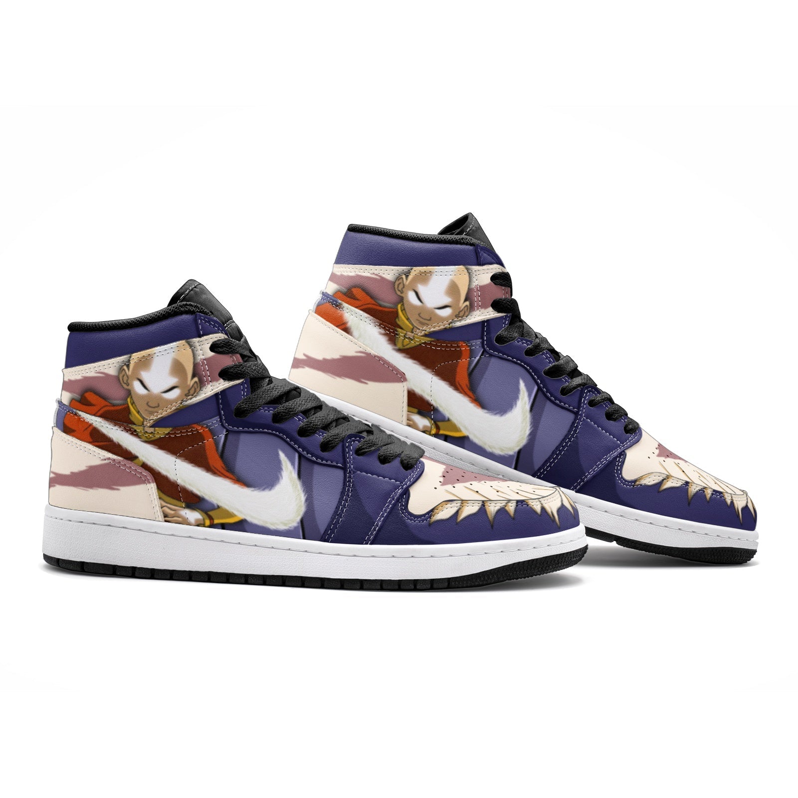 Aang and Katara Avatar Custom Sneaker Mid 1 Basketball Shoes - Otaku Hall