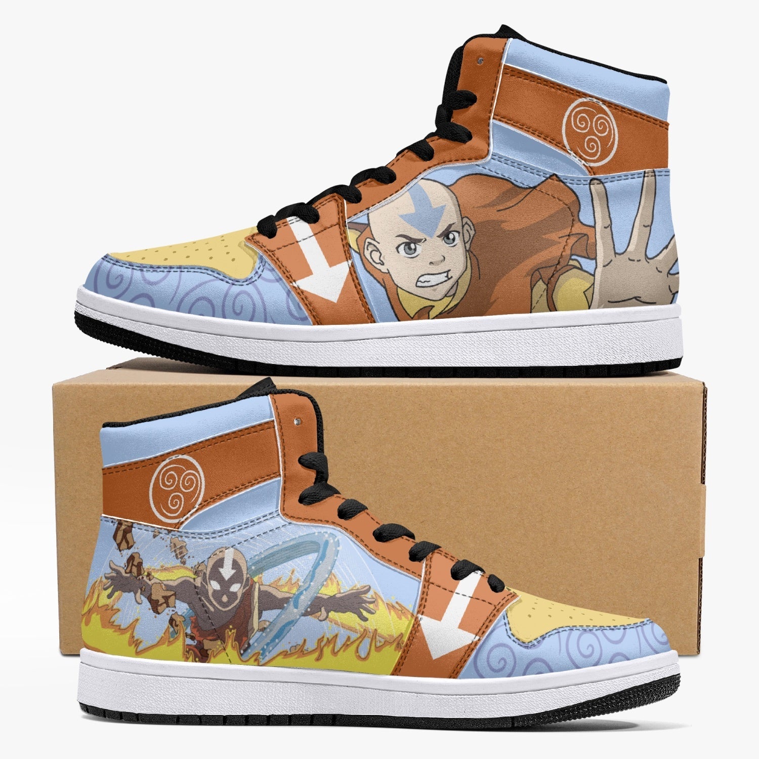 Aang Avatar Custom Sneaker Mid 1 Basketball Shoes - Otaku Hall