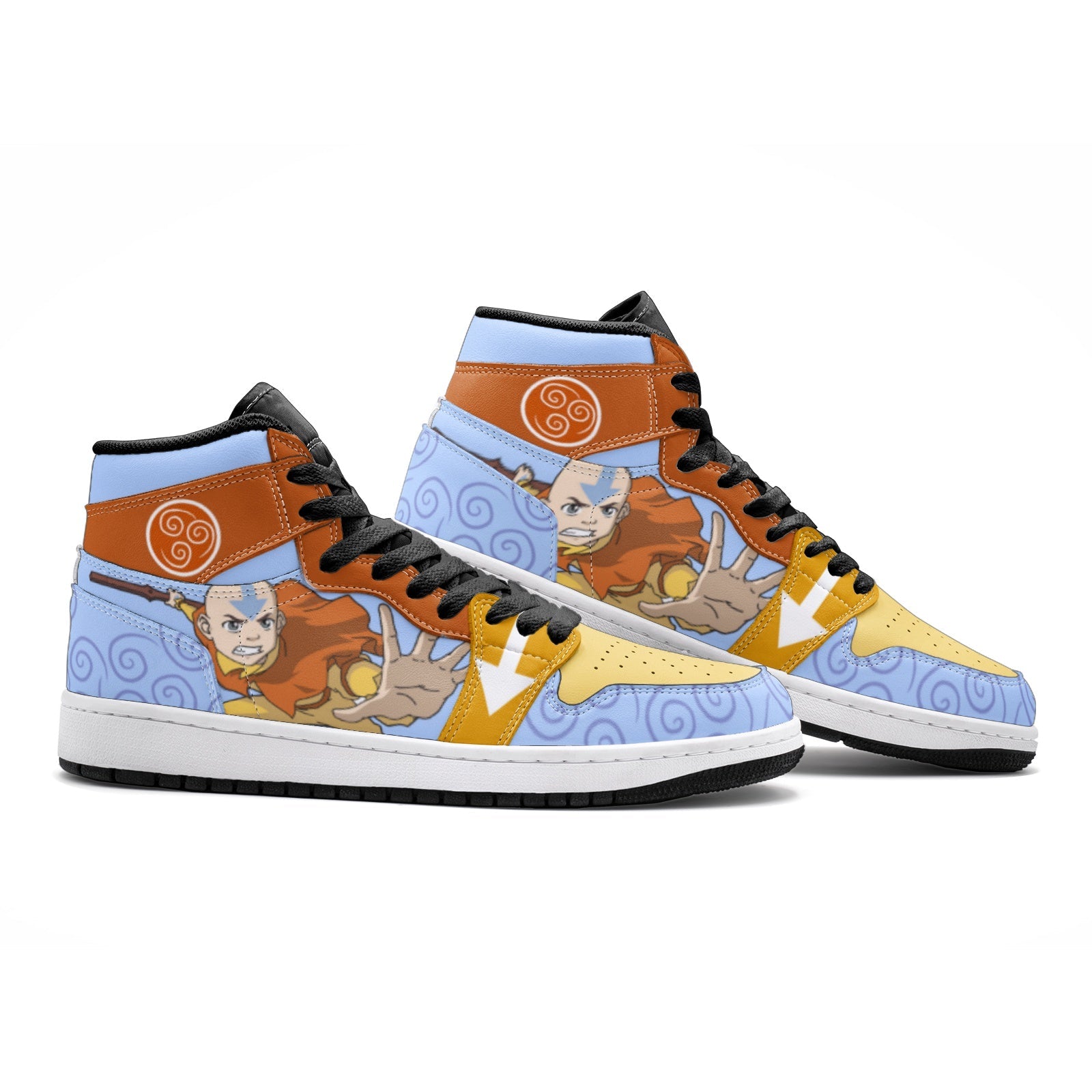 Aang Avatar V2 Custom Sneaker Mid 1 Basketball Shoes - Otaku Hall