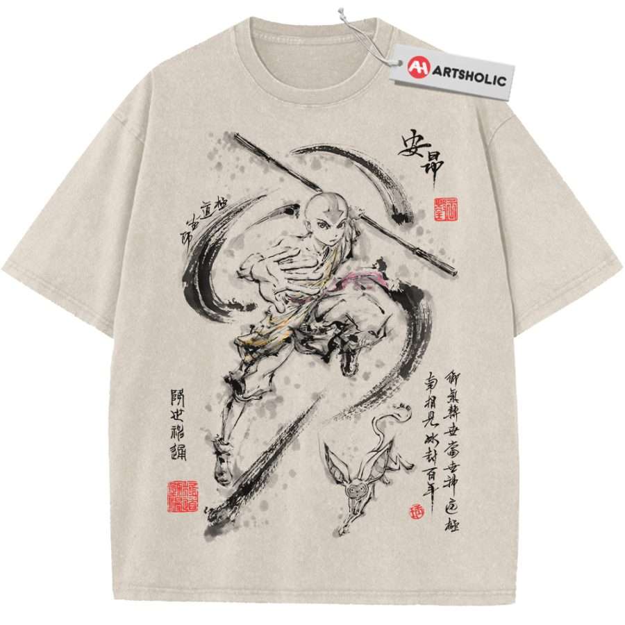 Alternative view of Aang Shirt, Avatar the Last Airbender Shirt, Animated Shirt, Vintage T-Shirt