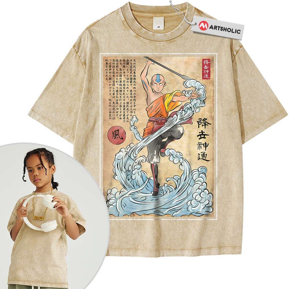 Alternative view of Aang Shirt For Kids, Avatar the Last Airbender Shirt For Kids, Animated Shirt For Kids, Vintage Tee For Kids