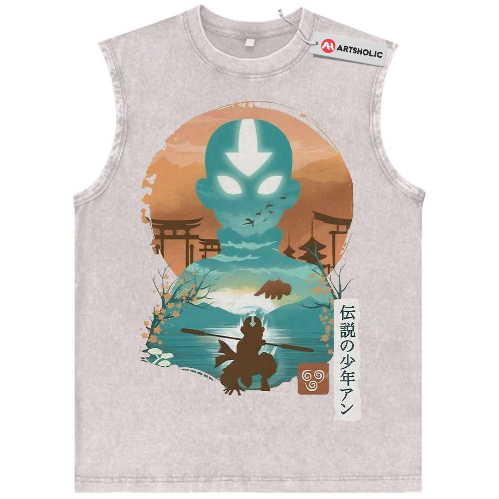 Alternative view of Aang Tank Top, Avatar: The Last Airbender Tank Top, Animated Tank Top, Vintage Tank Top